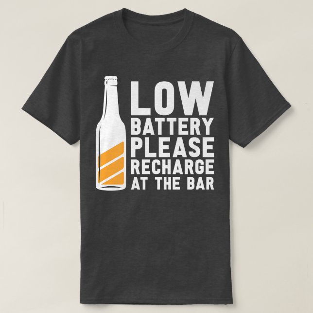 Beer Drinker  Drinking Alcohol Recharge At The Bar T-Shirt (Design Front)