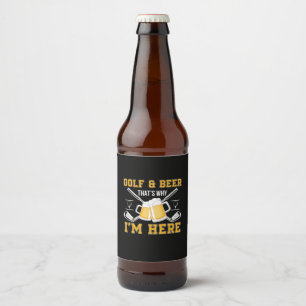 Beer Drinker Golf And Beer Birthday Bottle Label