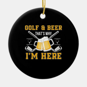 Beer Drinker Golf And Beer Birthday Ceramic Ornament