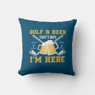 Beer Drinker Golf And Beer Birthday Cushion