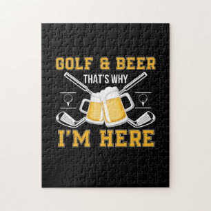 Beer Drinker Golf And Beer Birthday Jigsaw Puzzle