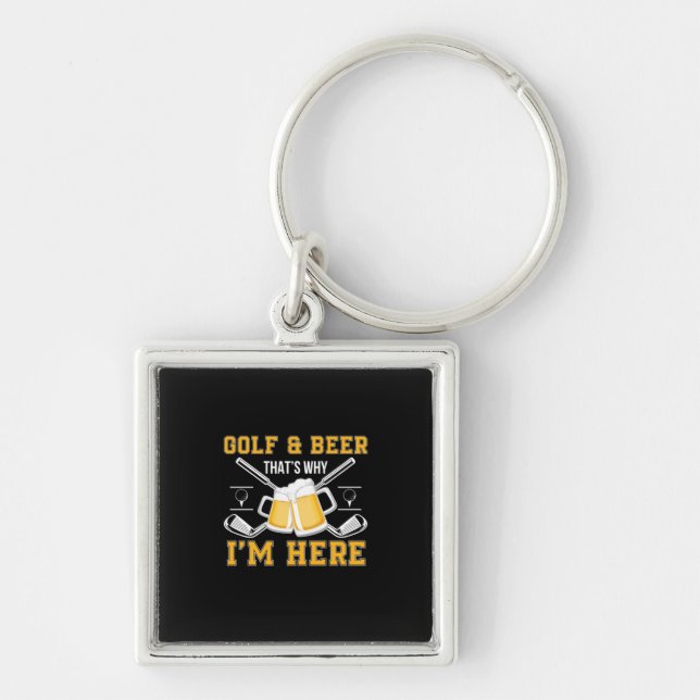 Beer Drinker Golf And Beer Birthday Key Ring (Front)