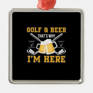Beer Drinker Golf And Beer Birthday Metal Ornament