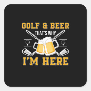 Beer Drinker Golf And Beer Birthday Square Sticker