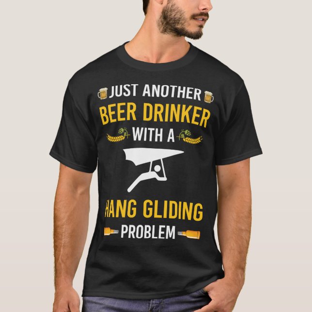 Beer Drinker Hang Gliding Glider T-Shirt (Front)