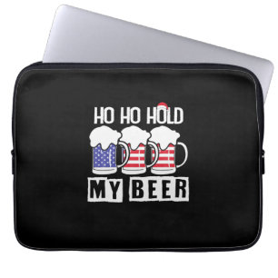 Beer Drinker Ho Ho Hold My Beer USA Birthday Laptop Sleeve
