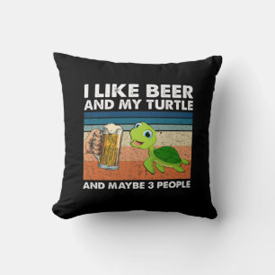 Beer Drinker I Like Beer And My Turtle Birthday Cushion