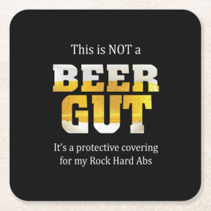 Beer Drinker Not a BEER GUT Birthday Square Paper Coaster