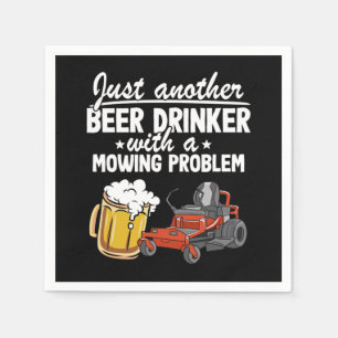 Beer Drinker With A Mowing Problem Lawn Mowing Gif Napkin