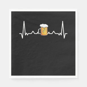 Beer Drinking Alcohol Heartbeat Gift Napkin