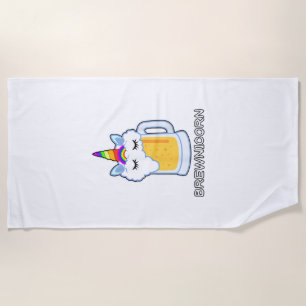Beer Drinking Brewnicorn Cute Unicorn Party Brew M Beach Towel