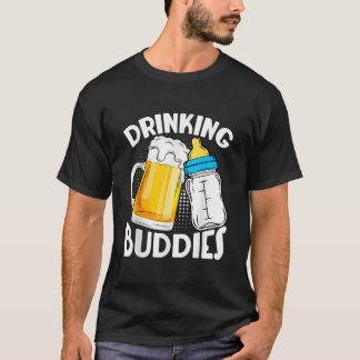 Beer Drinking Buddies Dad Son Daughter Fist Father T-Shirt