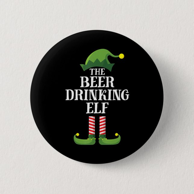 Beer Drinking Christmas Birthday 6 Cm Round Badge (Front)