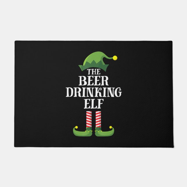 Beer Drinking Christmas Birthday Doormat (Front)