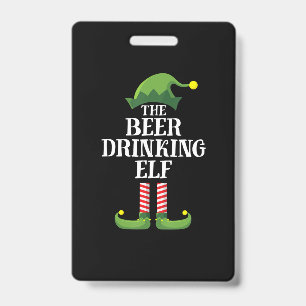 Beer Drinking Christmas Birthday ID Badge