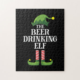 Beer Drinking Christmas Birthday Jigsaw Puzzle
