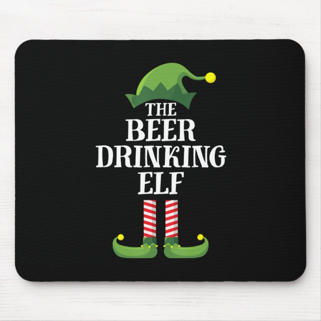 Beer Drinking Christmas Birthday Mouse Pad (Front)