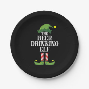 Beer Drinking Christmas Birthday Paper Plate