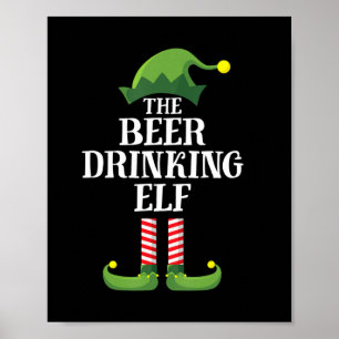 Beer Drinking Christmas Birthday Poster