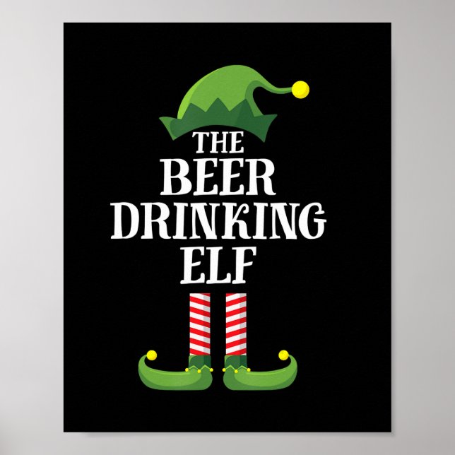 Beer Drinking Christmas Birthday Poster (Front)