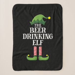 Beer Drinking Christmas Birthday Sherpa Blanket