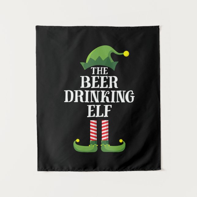 Beer Drinking Christmas Birthday Tapestry (Front)