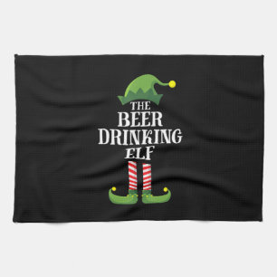Beer Drinking Christmas Birthday Tea Towel