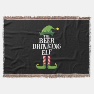 Beer Drinking Christmas Birthday Throw Blanket