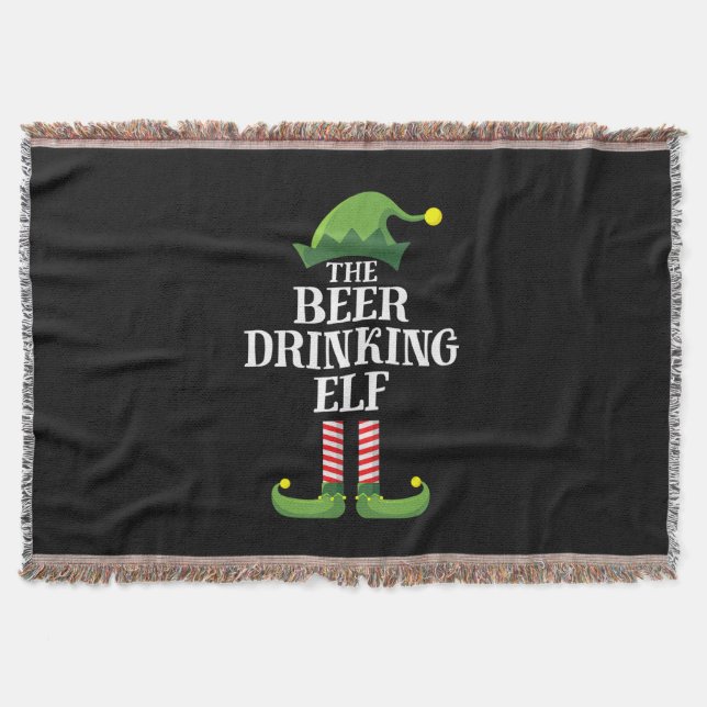 Beer Drinking Christmas Birthday Throw Blanket (Front)