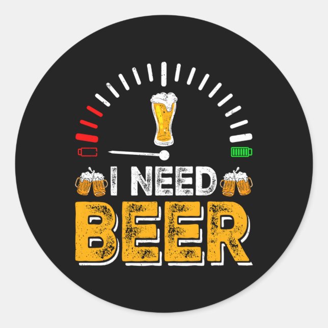 Beer Drinking Drikers Alcohol Classic Round Sticker (Front)