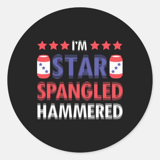 Beer Drinking Drinker Alcohol Funny 4th Of July Ha Classic Round Sticker (Front)