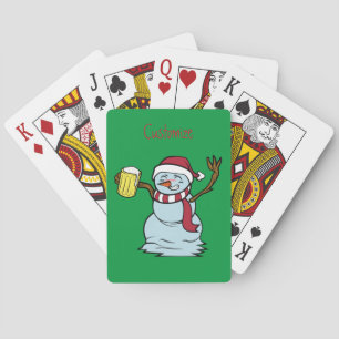 Beer-drinking Drunk Snowman Thunder_Cove Playing Cards