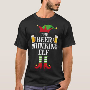 Beer Drinking Elf Family Matching Christmas Elf Gi T-Shirt
