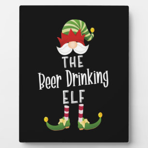 Beer Drinking Elf Group Christmas Birthday Plaque
