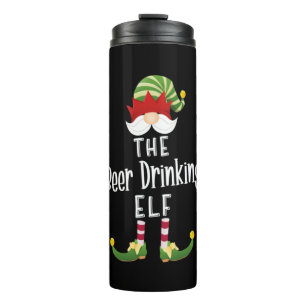 Beer Drinking Elf Group Christmas Birthday Thermal Tumbler