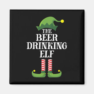 Beer Drinking Elf Matching Family Group Christmas Magnet