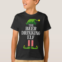 Beer Drinking Elf Matching Family Group Christmas