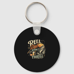 Beer drinking fishing dad retro vintage father's key ring