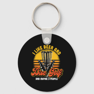 Beer Drinking Party Stupid Tree Frisbee Golfer Dis Key Ring