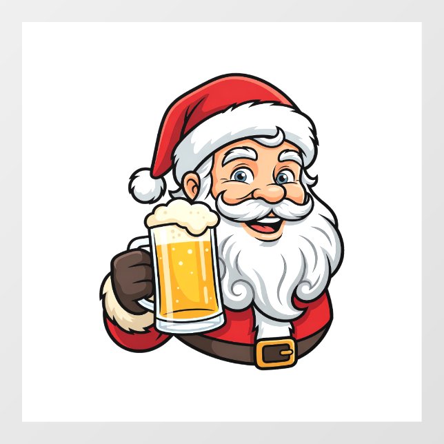 Beer Drinking Santa Claus Christmas Graphic (Sheet)