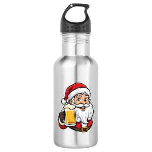 Beer Drinking Santa Claus Christmas Graphic 532 Ml Water Bottle