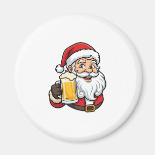 Beer Drinking Santa Claus Christmas Graphic Magnet