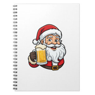 Beer Drinking Santa Claus Christmas Graphic Notebook