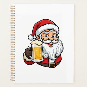 Beer Drinking Santa Claus Christmas Graphic Planner