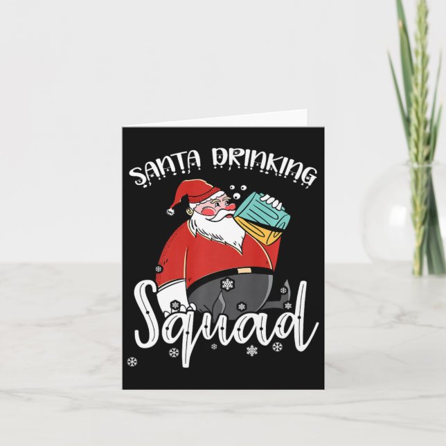 Beer Drinking Santa Xmas Beer Drinker Funny Christ Card (Front)