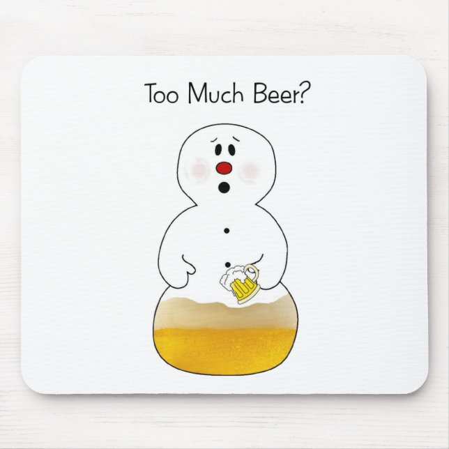Beer Drinking Snowman Mousepad (Front)