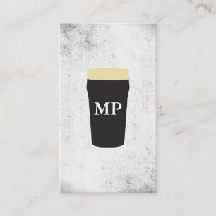 Beer Element with Monogram Texture Business Card