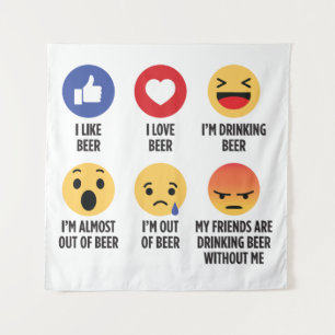 Beer Emojis Tapestry