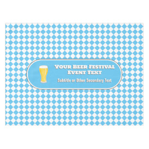 Beer Festival - Glass of Lager / Own Logo Sky Blue Tablecloth