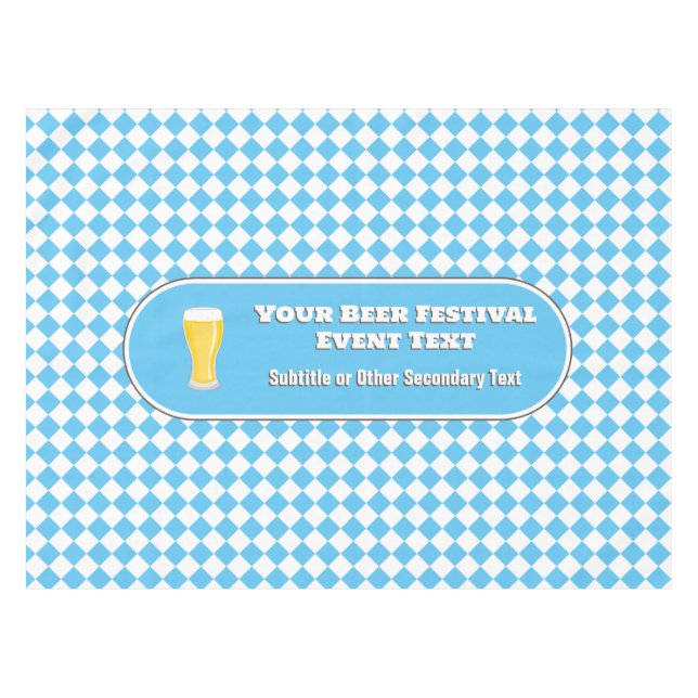 Beer Festival - Glass of Lager / Own Logo Sky Blue Tablecloth (Front (Horizontal))